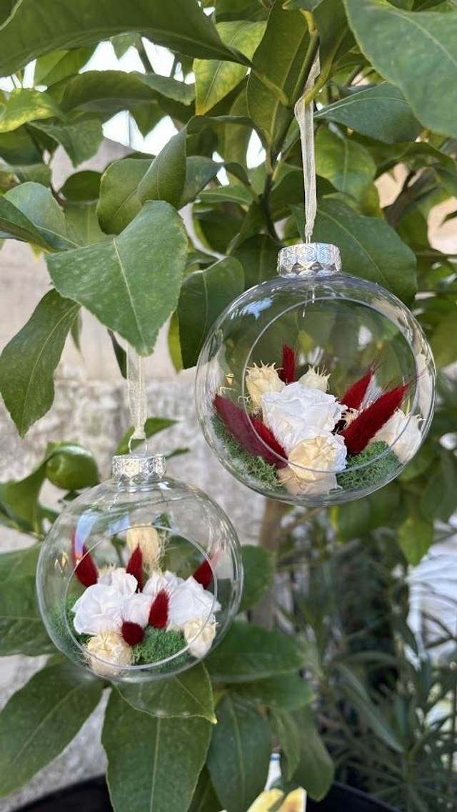 Boules de Noël Fleuries