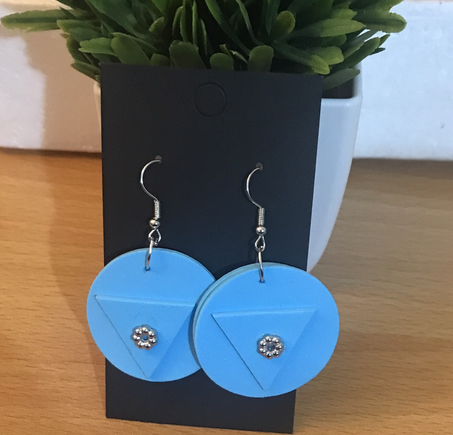 Blue Sponge Dangling Earrings- BLDE90