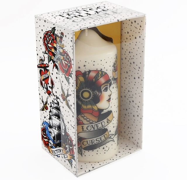 Tattoo Pillar Candle