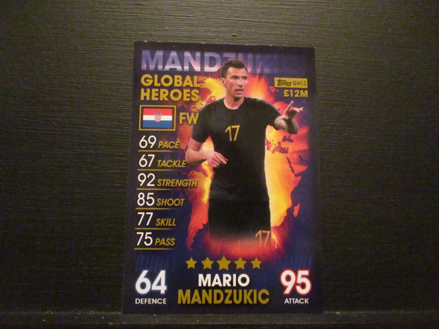 Mario Mandzukic - Global Heroes Match Attax 101 Original Trading Card