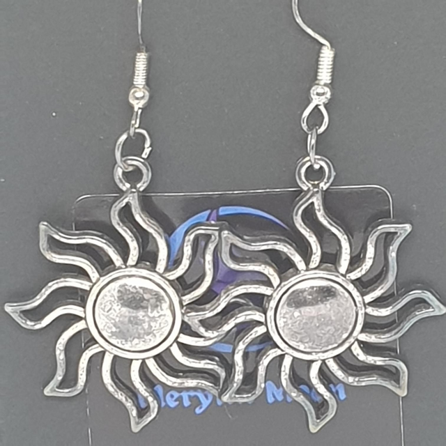 Art Deco Style Sun Earrings 