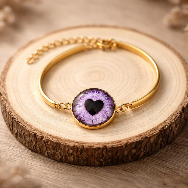 "Purple heart" - Bracelet en acier - C-02