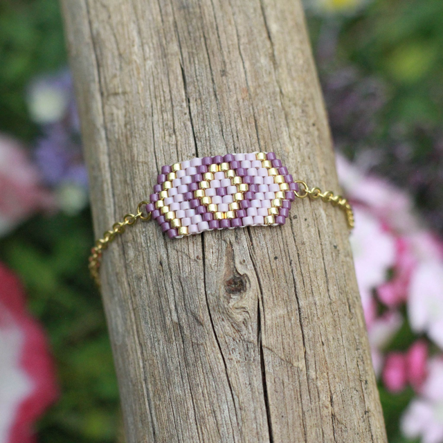 Bracelet violet doré#1