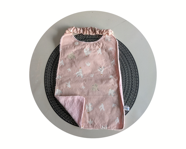 Serviette élastiquée coton enduit rose 