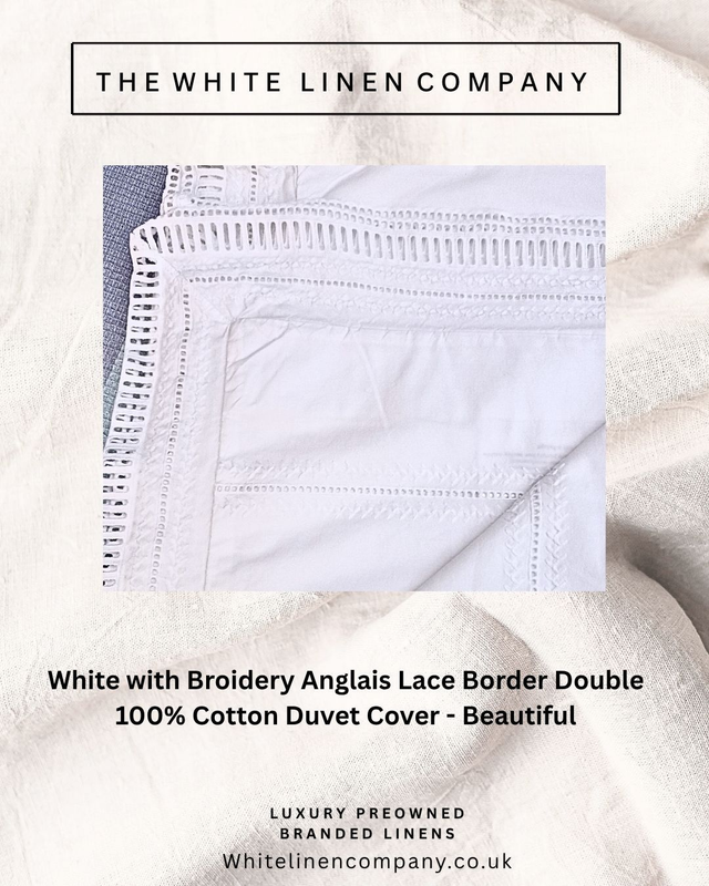 Laura Ashley - Very Pretty White Embroidered Cotton - King 100% Cotton