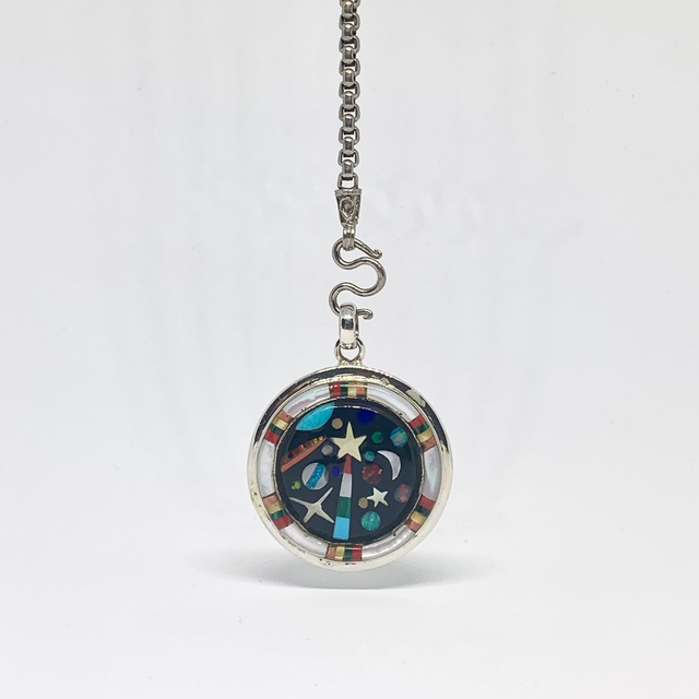 Pendentif Galaxy WHITE NACRE 600 argent massif et pierres fines  (3)