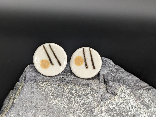 Boucles d'oreilles "puces" en céramique