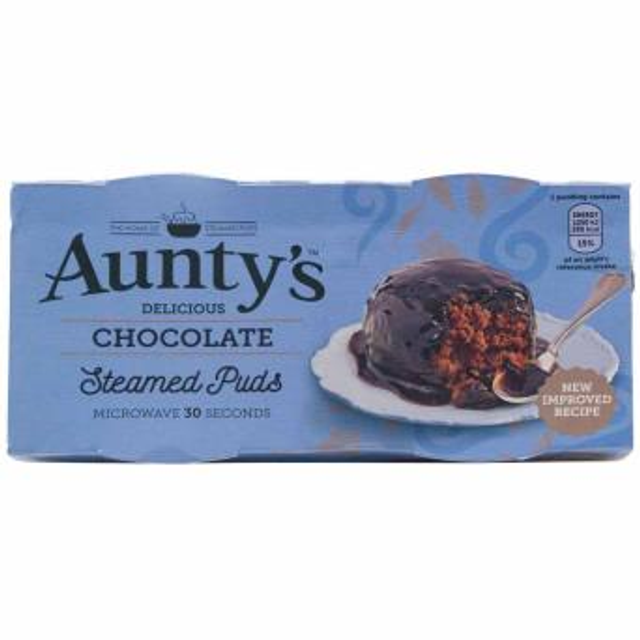 Aunty's - Chocolate Steamed puddings twin pack 95g