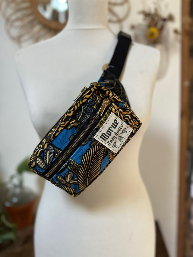 Pocket velours ras tapissier  bleu 