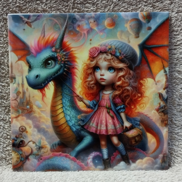 Dragon et fille montgolfière