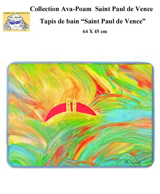 Tapis de bain  "Soleil "  en velours 64 x 45 cm 