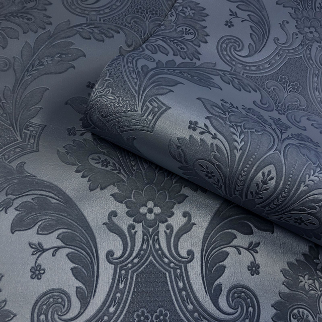 Amara Damask Dark Blue - Belgravia - 7371