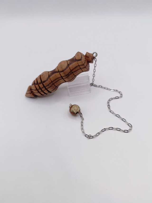 Pendule Zebrano, Jaspe Paysage, acier Inoxydable