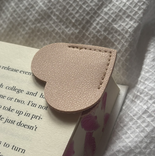 Personalised Leather Heart Bookmark | Light Brown | Engraved