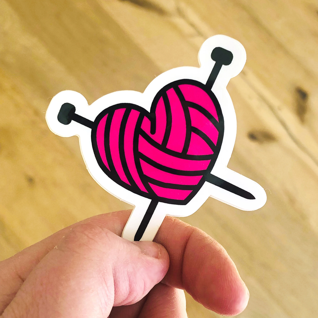ool Heart Sticker - Perfect Gift for Knitters - Crafting Accessory