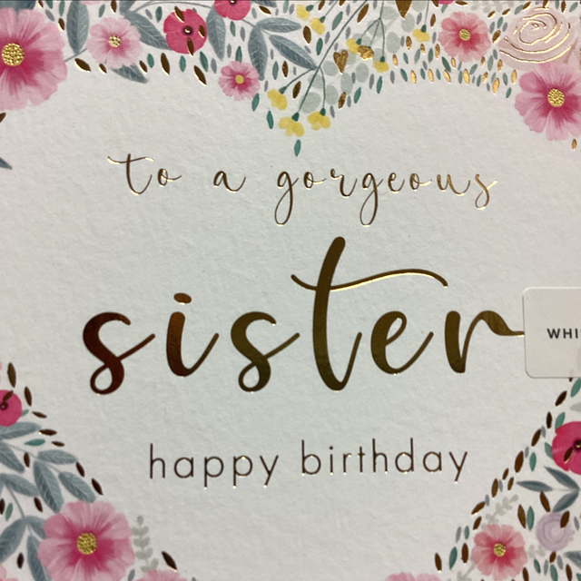 Birthday Relative Sister (heart shape flowers)/WF