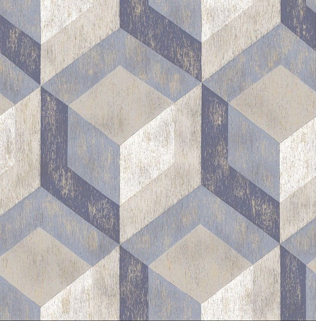 Clarabelle Blue Rustic Wood - A Street Prints - FD22311