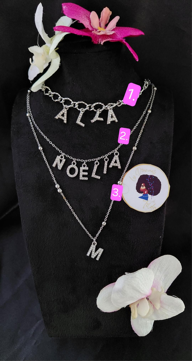 Collier Lettre Argenté 