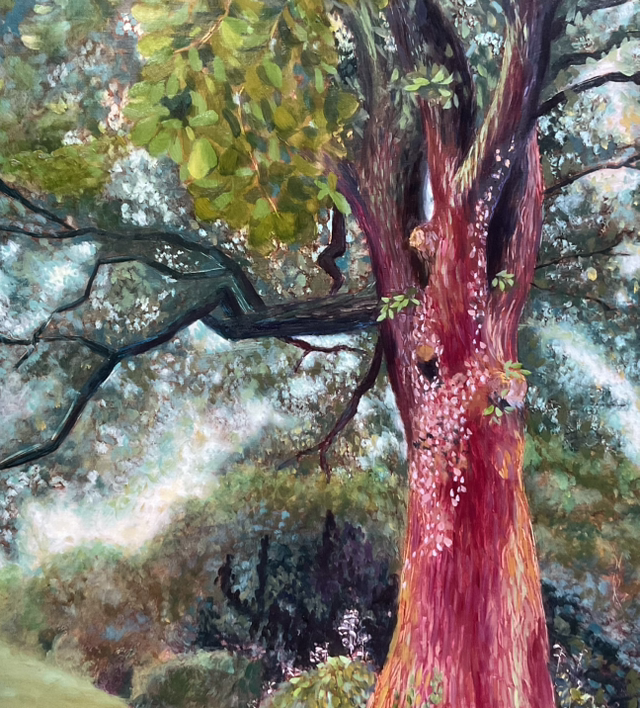 Original Oil Painting, Red Oak