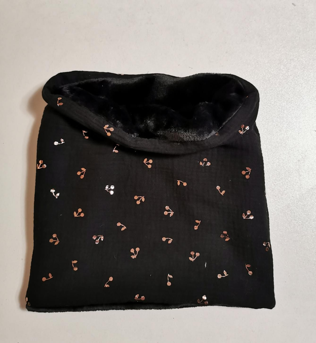 Snood enfant noir cerise or