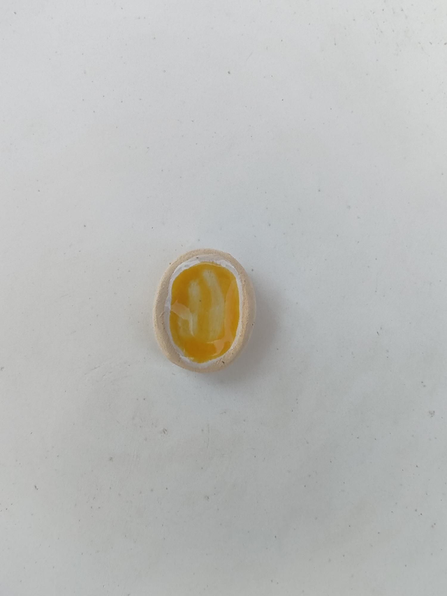 Galet d'Apaisement en Céramique - Jaune orange