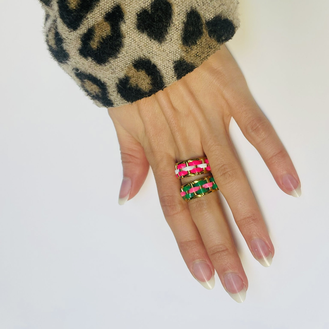 Bague ajustable 63 bicolores