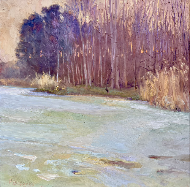 „Winterstille am Waldrand“ – Öl auf Leinwand, 80 × 80 cm | 2021