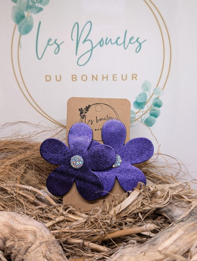 Boucles d&#039;oreilles Marguerite m773 violet