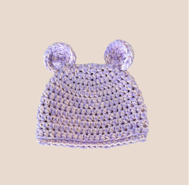Bear Beanie - Lilac/Light Pink Mix