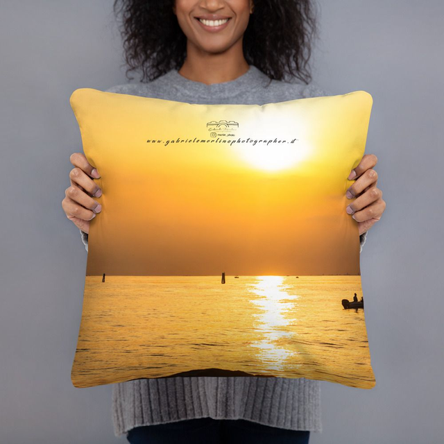  Cuscino sunset sea boat 