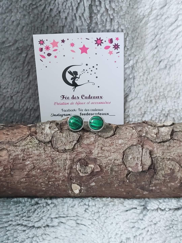 Puces d'oreilles Malachite 