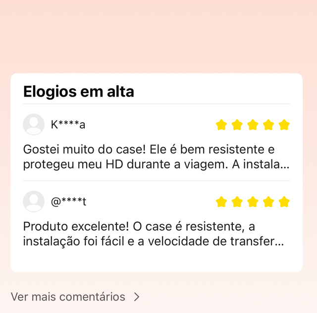 Case Para Hd Slim Externo Usb 3.0 Computador Ssd Hdd Sata 2.5 Notebook Pc Ps4 Xbox Transparente