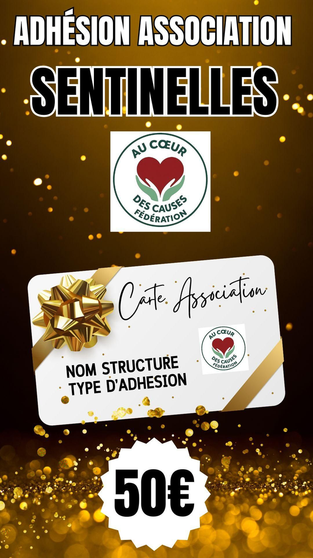 Adhésion annuelle

Engagement Sentinelles

 50€