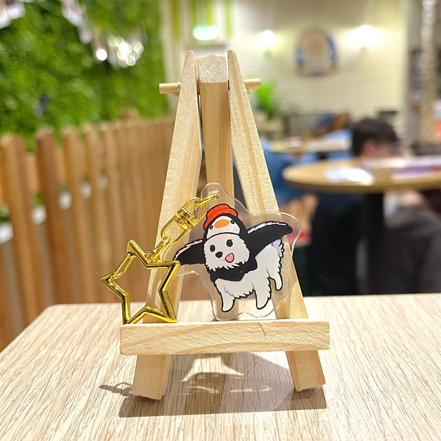 Pomeranian Penguin Costume Keyring 