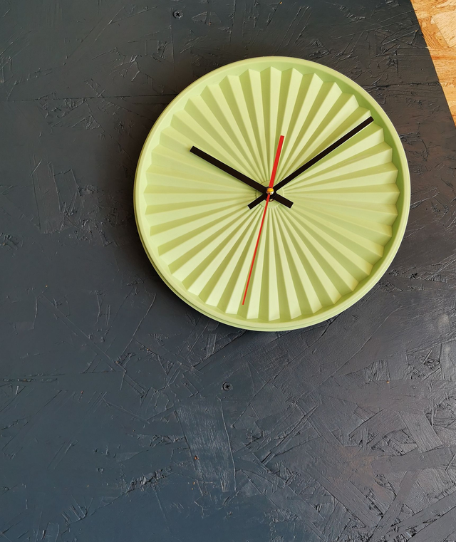 Horloge pendule murale vintage silencieuse couvercle Tupperware Soleil "Vert menthe"
