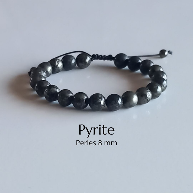 Bracelet ajustable en Pyrite