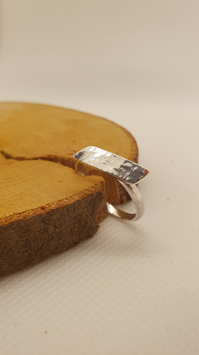 Bague "Ondulations" - Argent massif martelé 