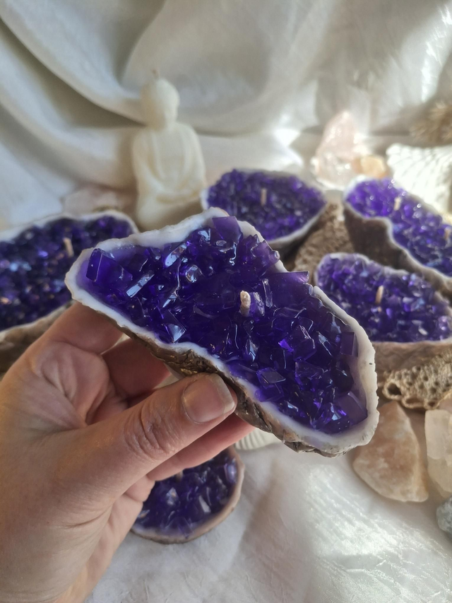 Amethyst-Geode Kerze