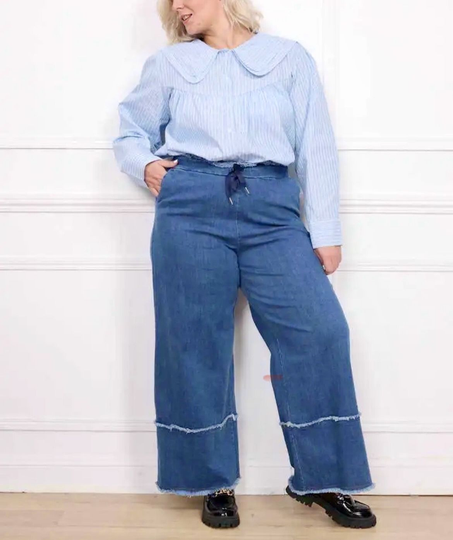 Chemise Double Col Rayures Bleu et Blanc GT Claudine