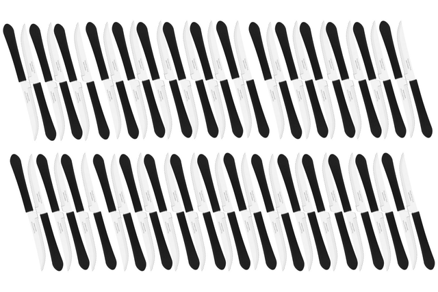 60x Faca Churrasco Tramontina Inox Cabo Polipropileno Preto 4"