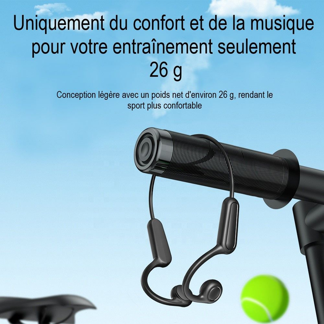Langsdom Casque BE13 Gris à conduction osseuse de haute qualité écouteurs Bluetooth casques de jeu écouteurs antibruit pour le sport et l'entraînement