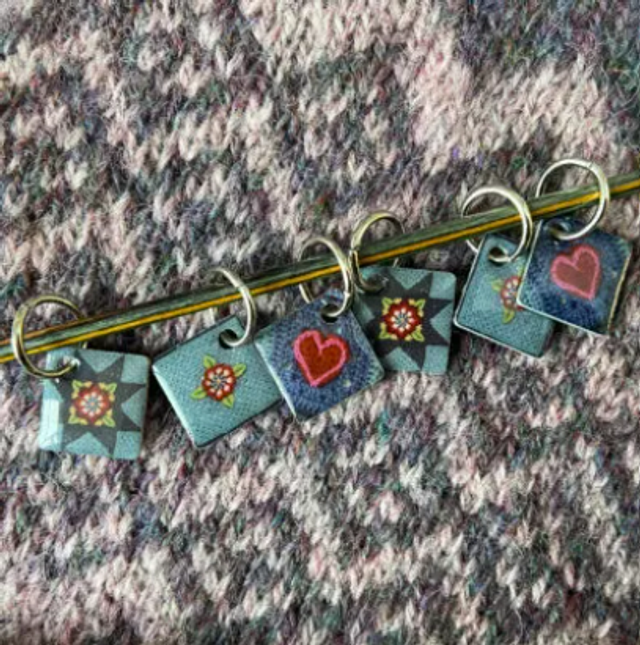 Stitch Marker Knitting - Indigo Dreams set of six