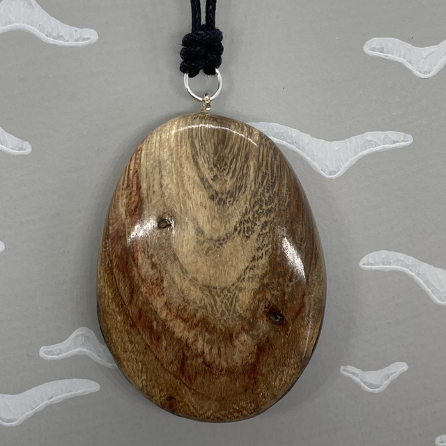 Gorse - Unusual spalted gorse pendant - I was collected after a path clearance [025-0081]