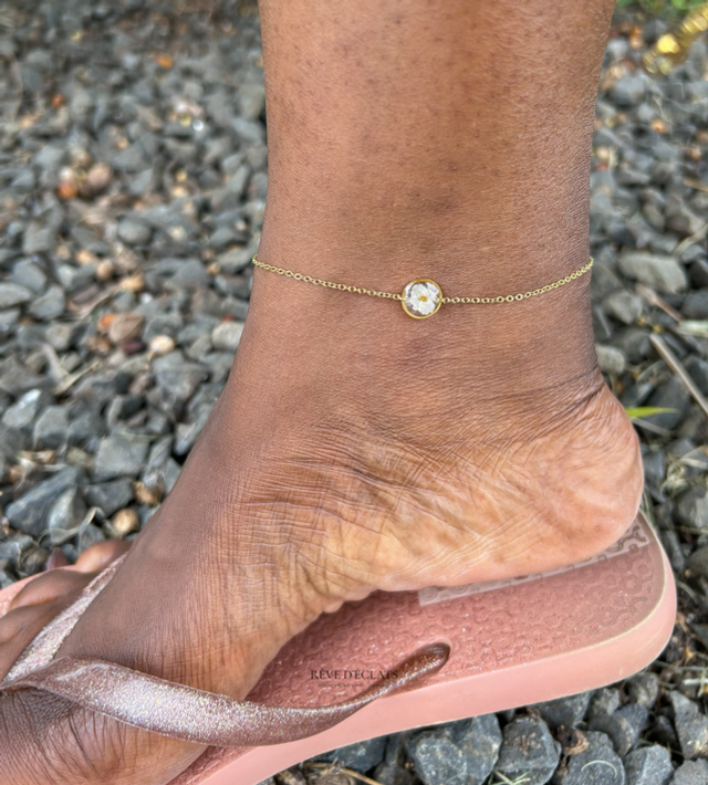 Chaîne de cheville - Fleur de bougainvillier