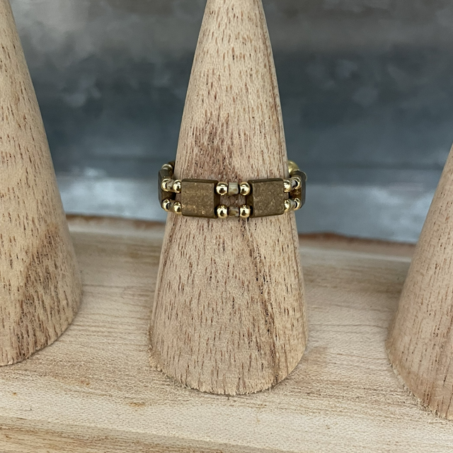 BAGUE Ton bronze effet métal