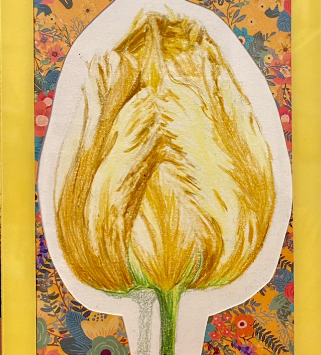 Petit cadre jaune « Collage de ma tulipe » 🌷 