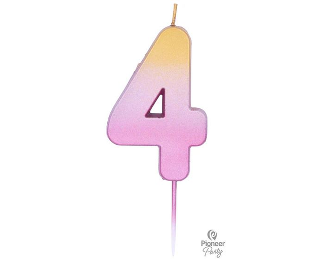 CANDLE: ROSE GOLD OMBRE NUMBER 4 CANDLE