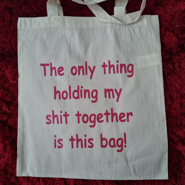 Funny Holding My Shit Together Tote Bag Can Add Name Personalised Gift Shopper Canvas Tote