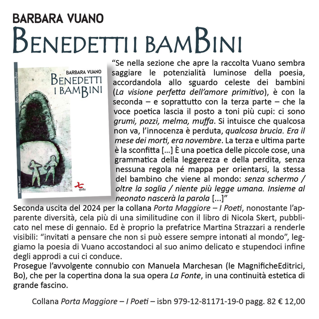 Barbara Vuano, "Benedetti i bambini", qudulibri 2024  