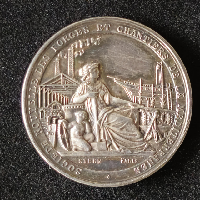 Médaille historique en Argent 1855 signée Stern